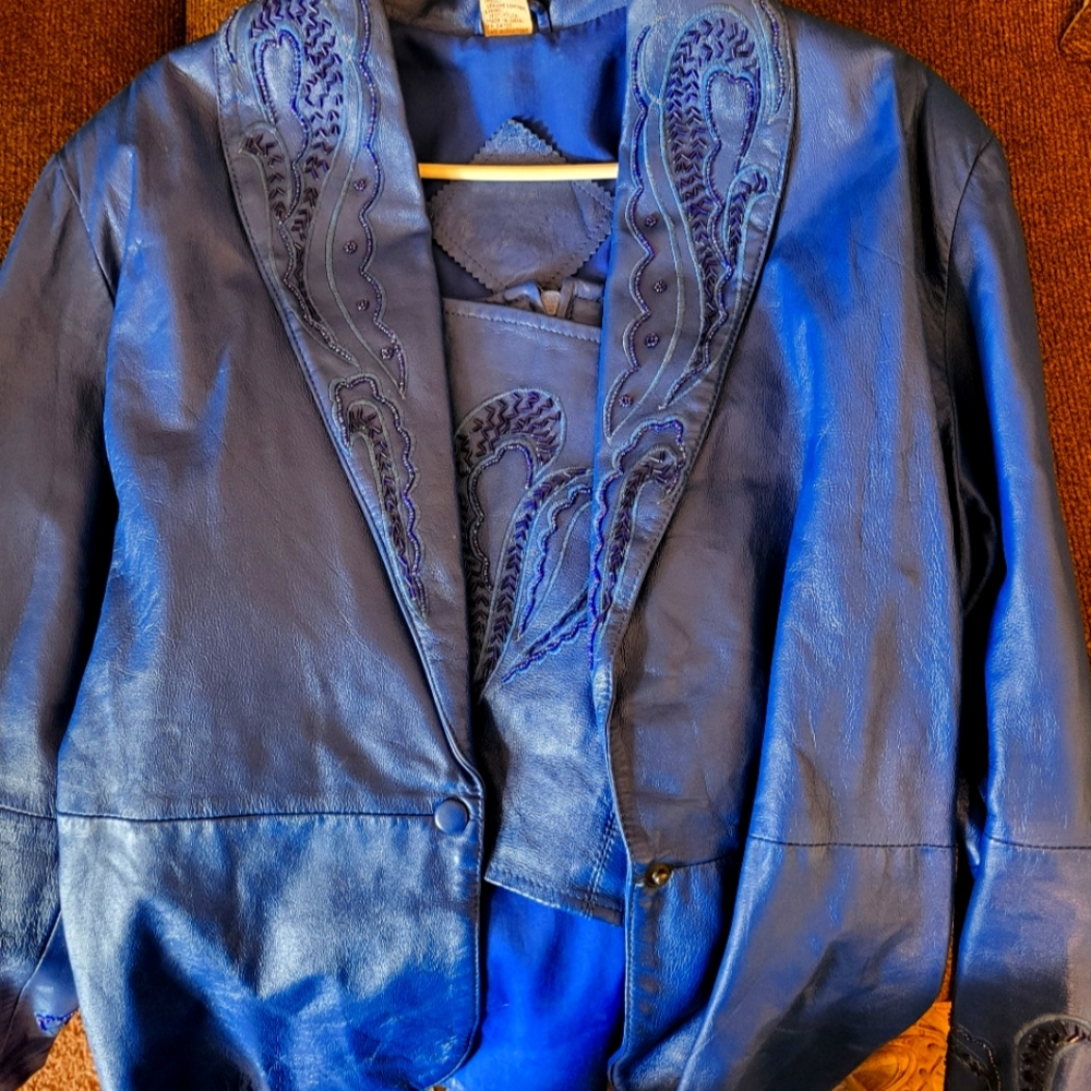 Leather top and jacket